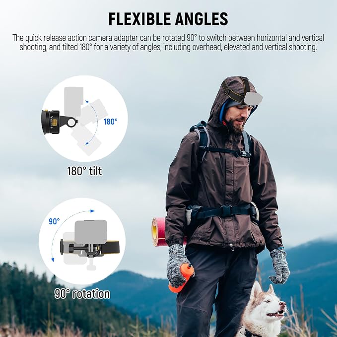 NEEWER Head Strap Mount for Action Camera, Magnetic Quick Release Head Mounted - Image 2