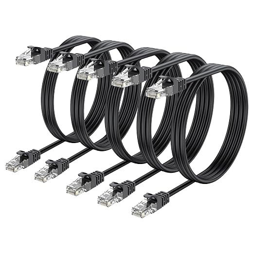 Cat 6 Ethernet Cable 3FT 5-Pack, Short Patch Cable 3 Foot Cord 10Gbps by ApoJodly
