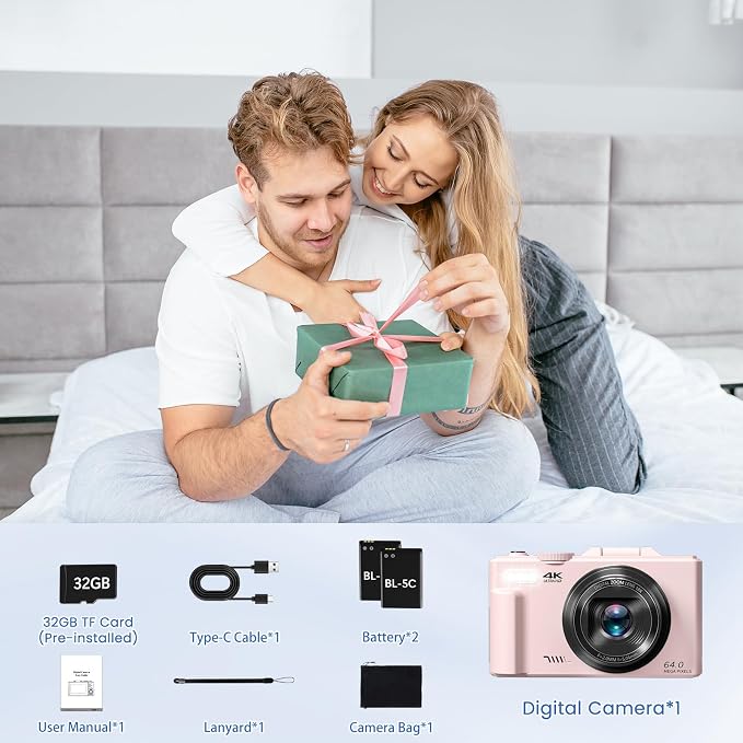 4K Digital Camera for Photography, 64MP HD WiFi Vlogging Camera for YouTube - Image 8