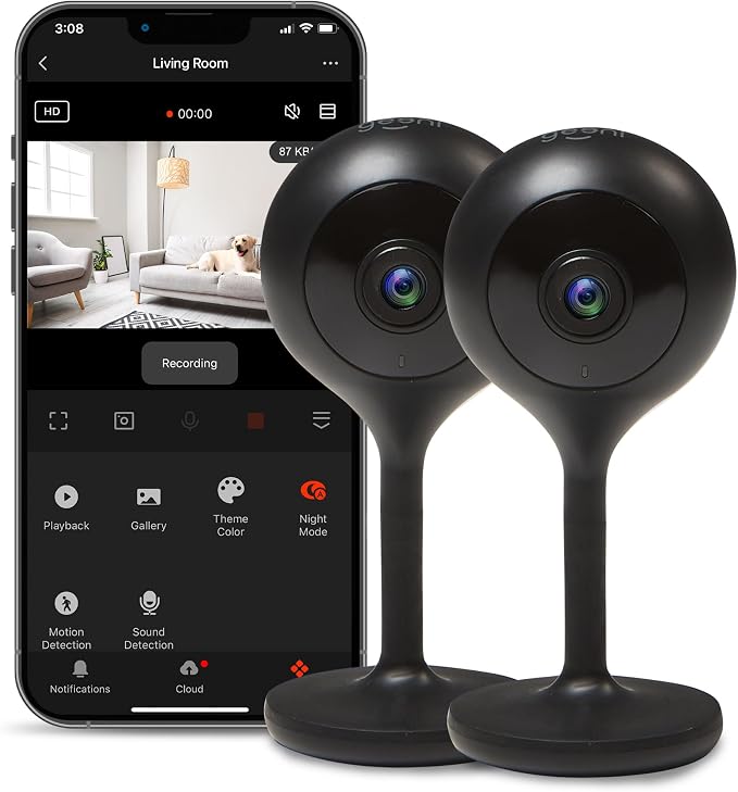 Geeni Look 1080p Indoor Security Camera – 2-Pack Full HD WiFi Indoor Camera by Geeni