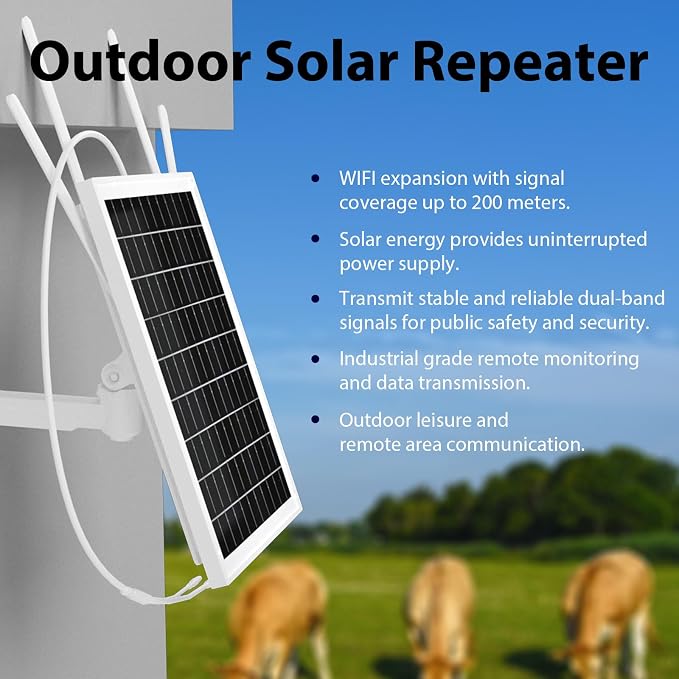 Solar WiFi Extender Outdoor, 15W Solar Powered WiFi Extender Signal Booster - Image 2