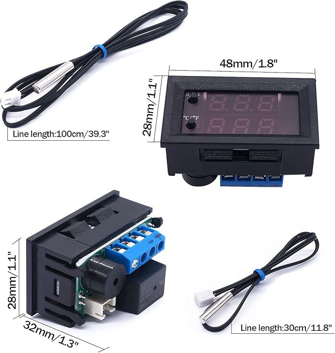 Twidec/DC 12V Temperature Controller Programmable -50 to 110 ℃ Red/Blue LED - Image 3