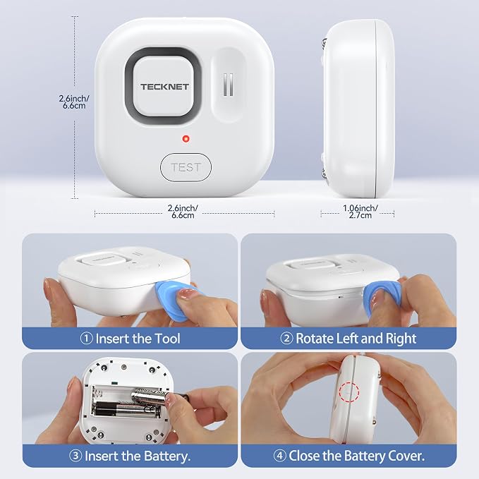 TECKNET Water Leak Detectors for Home, 120dB Water Sensor Alarm Leak Detector - Image 6