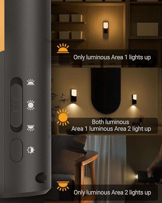 Lyridz Motion Sensor Wall Sconce, Up & Down Dual Beam Rechargeable Night Light - Image 2