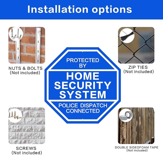2Pack 10'' x 10'' Reflective Aluminum Home Security Sign, Weatherproof Yard - Image 4