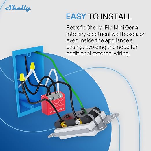 Shelly 1PM Mini Gen4 | Wi-Fi, Matter Smart Relay Switch - Image 4
