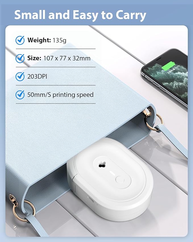Label Maker Machine with Tape, N12 Portable Bluetooth Label Printer, Wireless - Image 6