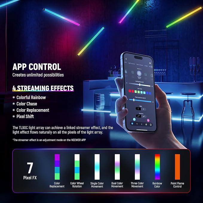 NEEWER RGB Tube Light, 30W LED Video Light RGBWW Full Color Stick Light Wand - Image 7