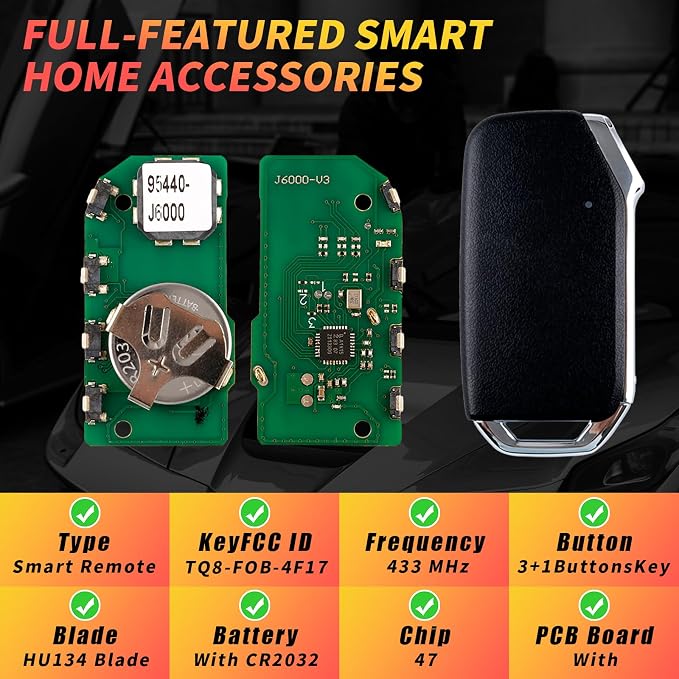 Fit for Kia K900 Smart Key Fob 433MHz 47 Chip 3+1 Buttons Keyless Entry Remote - Image 2