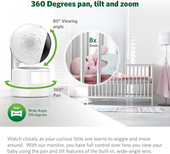 LeapFrog LF915HD Baby Monitor, 5” 720p Screen, 360° Pan & Tilt - Image 3