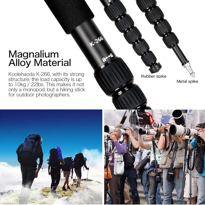 Koolehaoda Camera Monopod 61" Aluminum Portable Photography Unipod Stick - Image 4