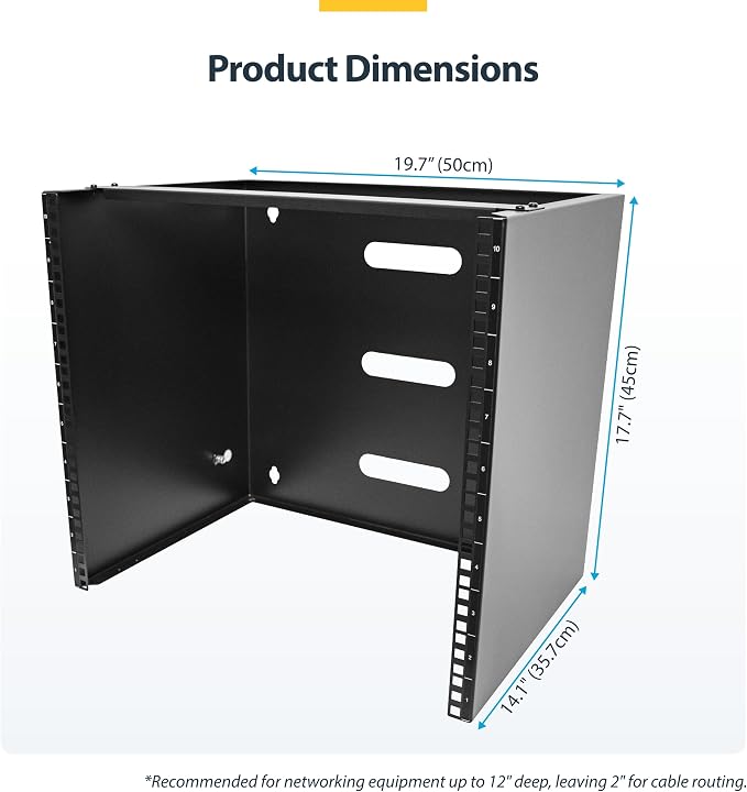StarTech.com 10U Wall Mount Network Rack, 14 in Deep, IT Equipment, Network - Image 6