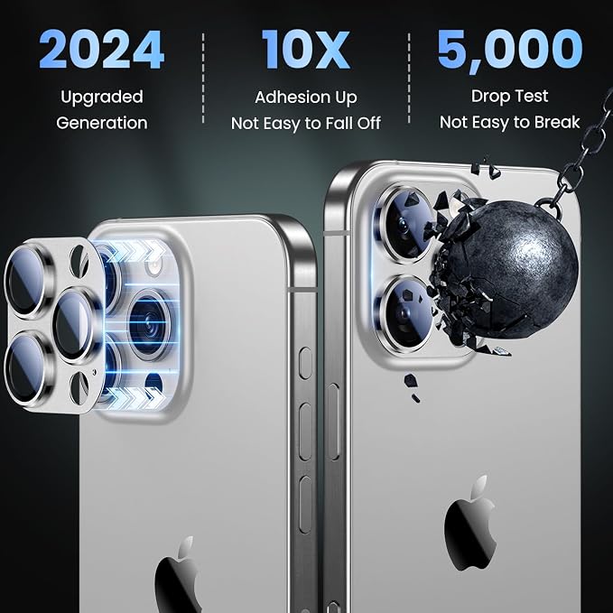 Uyiton Compatible with iPhone 16 Pro/iPhone 16 Pro Max Camera Lens Protector - Image 2