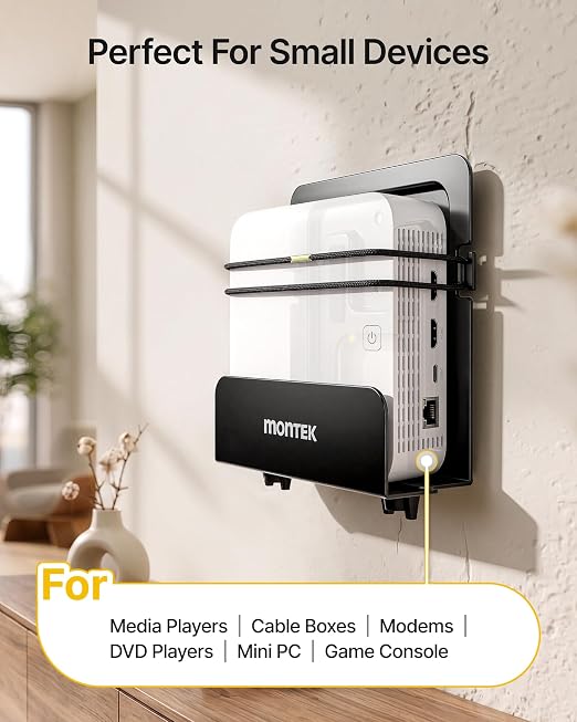 monTEK Adjustable Cable Box Mount up to 11 LBS, Modern Mount, Small Devices - Image 2