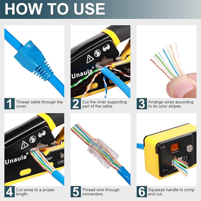 RJ45 Crimp Tool Kit, Ethernet Pass Through Crimper, Network Tool Kit, Cat5 - Image 7