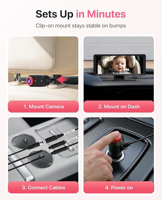 Luckview BM5 MAX 1080P HD Dual Baby Car Camera - Image 8