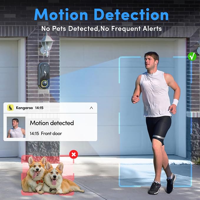 Kangaroo Wireless Doorbell+Chime, HD Camera, Easy Setup, Battery Power - Image 3