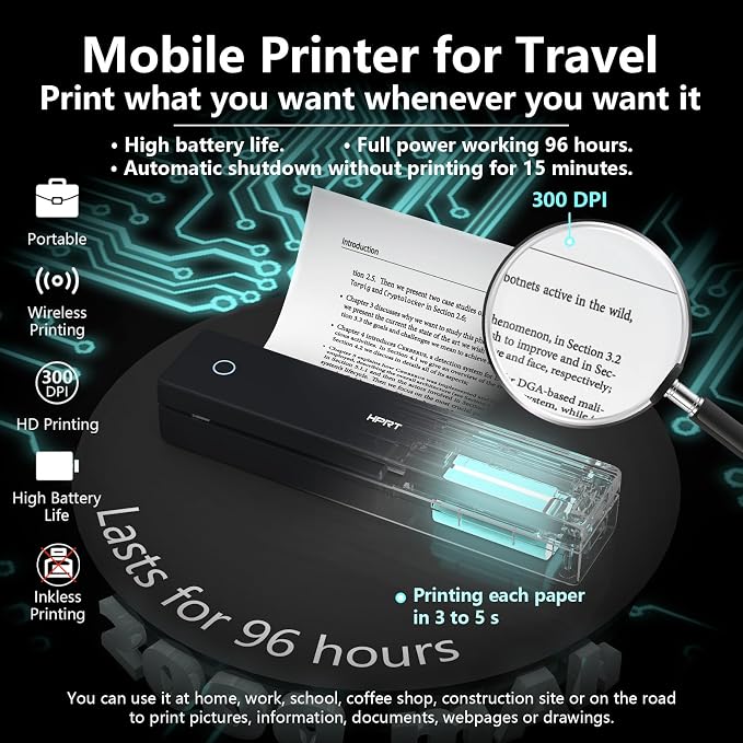 HPRT Portable Thermal Printer-Inkless Printer, Supports Thermal Paper&Labels - Image 5