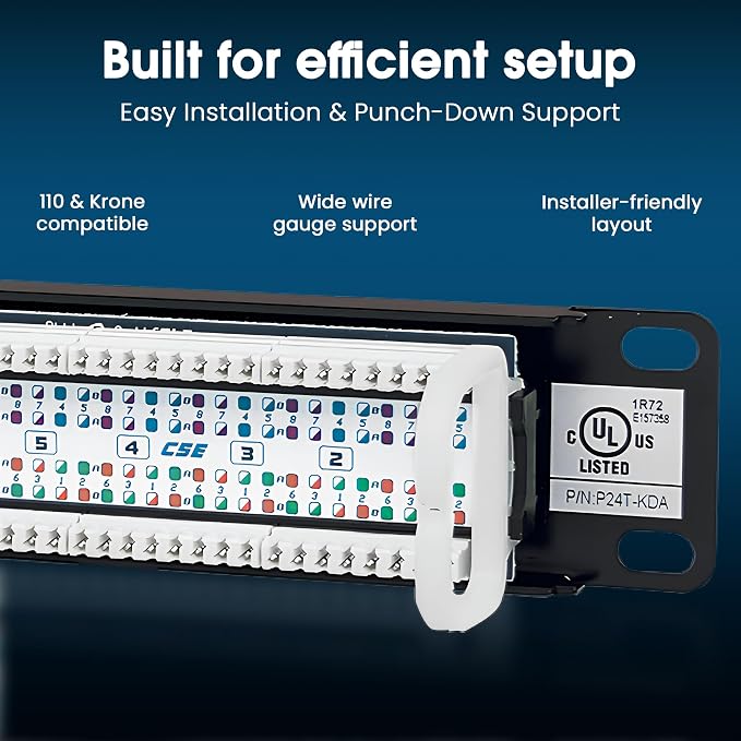 Intellinet 24 Port Cat5e Network Patch Panel Wall Mount– 1U Rack Height - Image 6