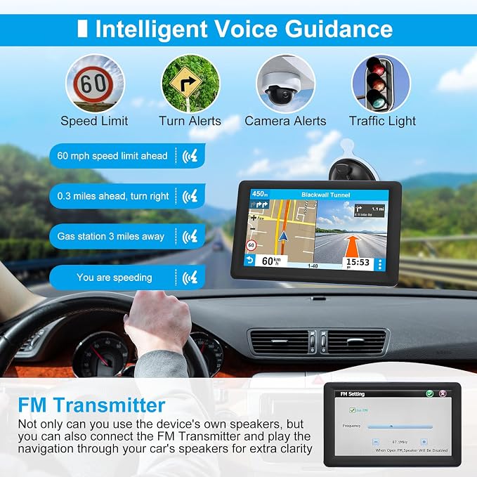 7" GPS Navigator for Car Truck RV, Car GPS Navigation System - Image 3