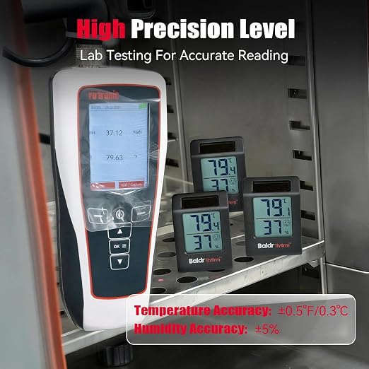 2.2'' Digital Thermometer and Hygrometer Meter, Solar-Powered Indoor - Image 3