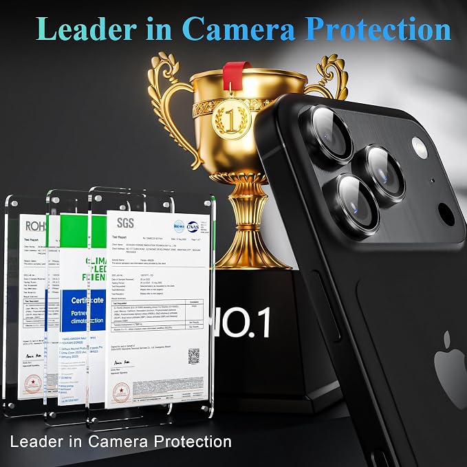 YWXTW Camera Lens Protector for iPhone 17 Pro/iPhone 17 Pro Max, Tempered Glass - Image 2