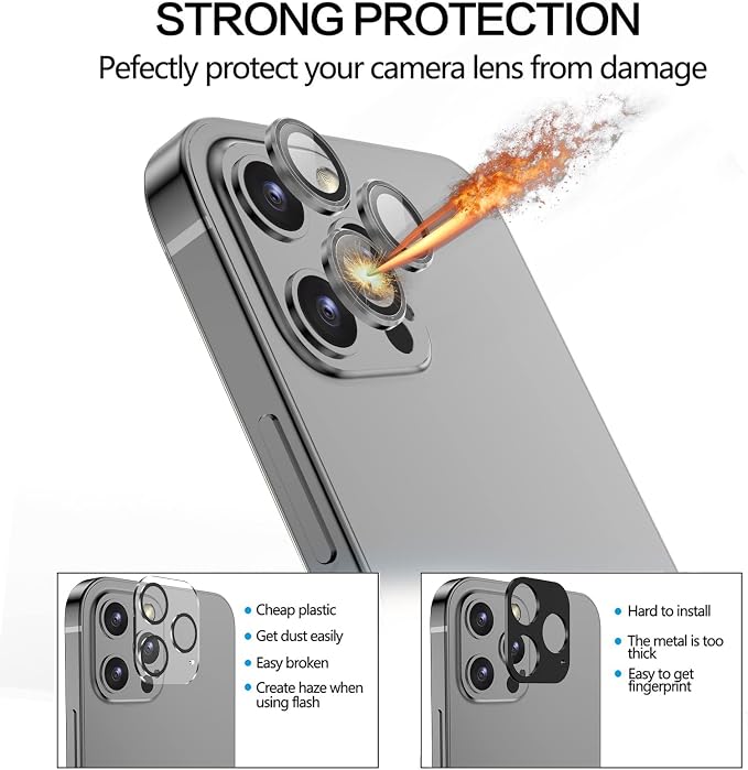 YWXTW Aluminum Alloy Tempered Glass Camera Circle Cover - Image 3