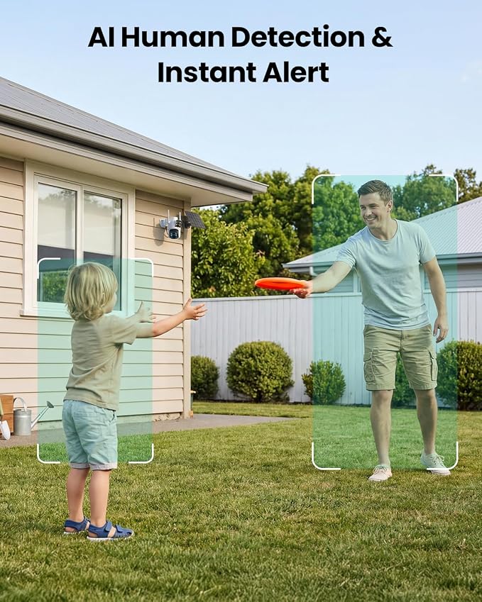 LIWAN Dual Lens Solar Security Camera Wireless Outdoor, 360° PTZ & Fixed Dual - Image 5