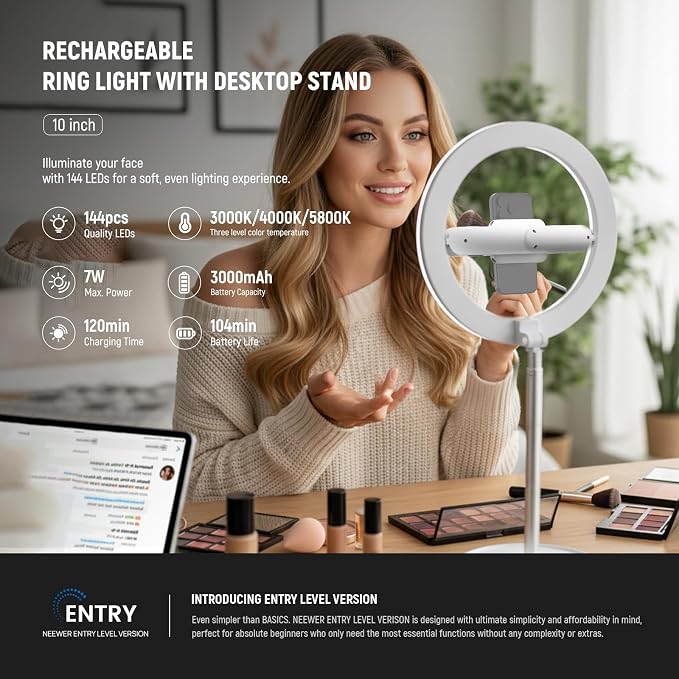 NEEWER Entry Level Version 10" 7W LED Selfie Ring Light - Image 2
