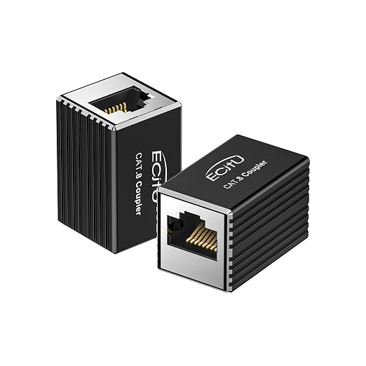 RJ45 Coupler, 2 Pack Ethernet Adapters Female to Female, Ethernet Cable by ECJTU-US
