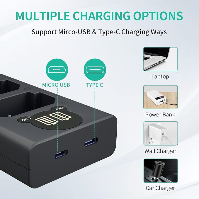 LP NP-FZ100 Camera Battery Charger, Dual USB Charger - Image 3
