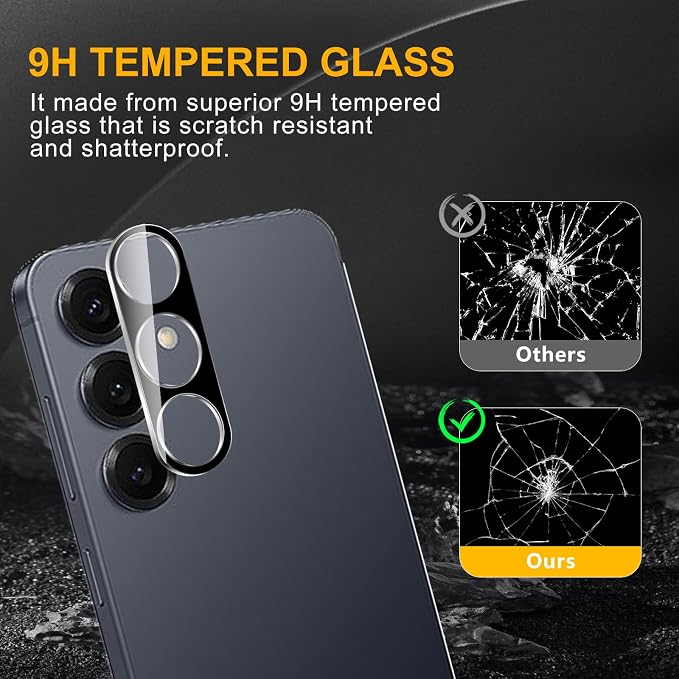3 Pack Camera Lens Protector for Samsung Galaxy S25, Tempered Glass, - Image 7