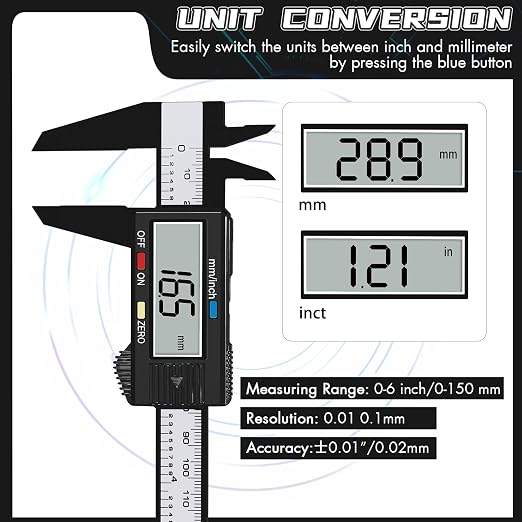 Electronic Digital Calipers, inch and Millimeter Conversion, LCD Screen - Image 2