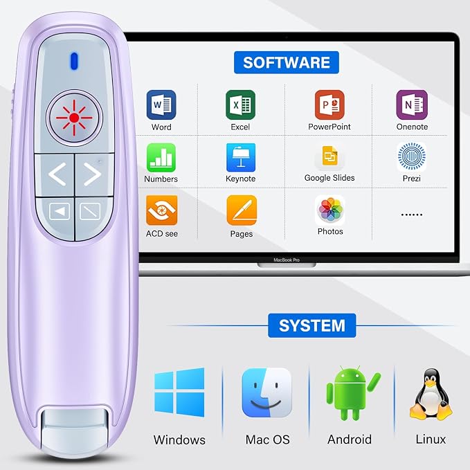 2-in-1 USB Type C Presentation Clicker, Wireless Presentation Clicker - Image 4
