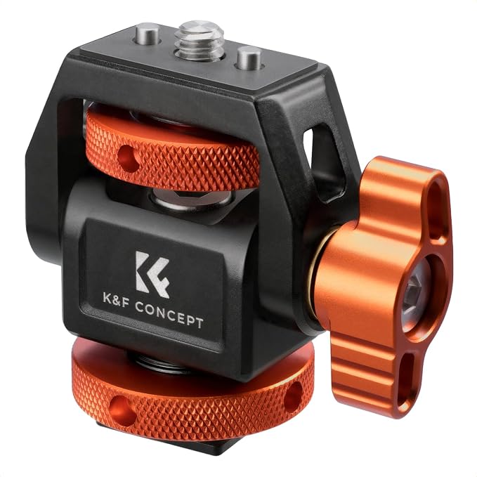 K&F CONCEPT Adjustable Camera Monitor Mount, Aluminum Camera Mount 360° Swivel by KFCONCEPT