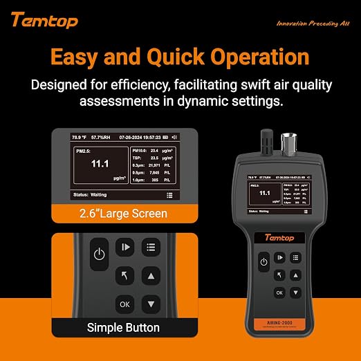 Temtop Handheld Particle Counter 0.3µm, 1.0µm Particulate Monitor PM2.5 - Image 2