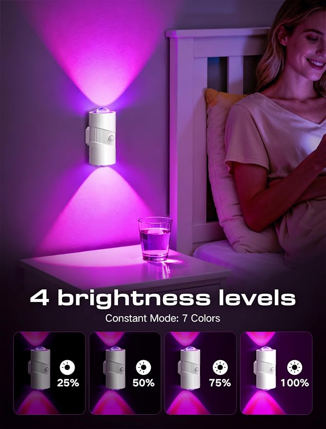 Rechargeable RGB Motion Sensor Night Light, Color Changing LED Wall Lamp - Image 5