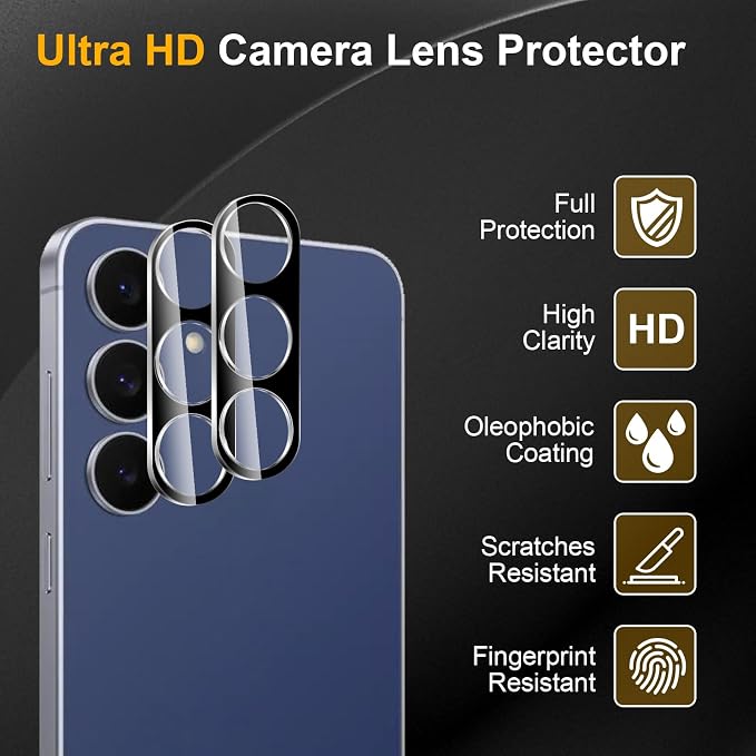 3 Pack Camera Lens Protector for Samsung Galaxy S25 Fe, Tempered Glass - Image 5