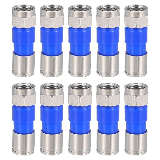 MECCANIXITY 10 Pcs F Type Coaxial Cable Compression Connectors, 75 Ohm Copper by MECCANIXITY