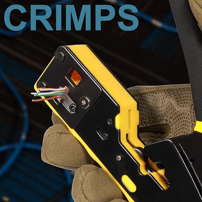 RJ45 Crimp Tool Kit, Ethernet Pass Through Crimper, Network Tool Kit, Cat5 - Image 5