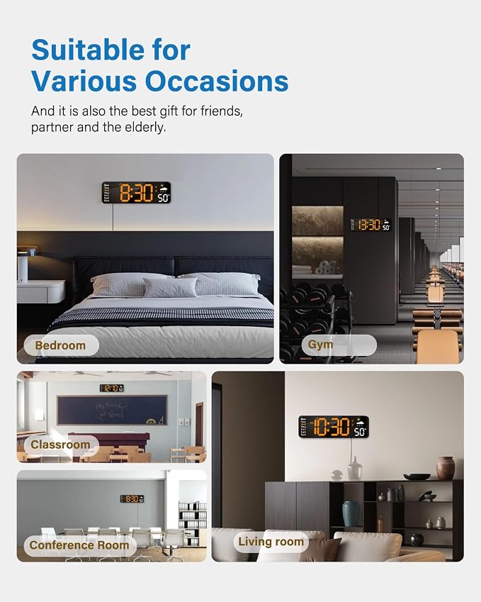 Digital Wall Clock, Digital Clock Large Display - Image 8