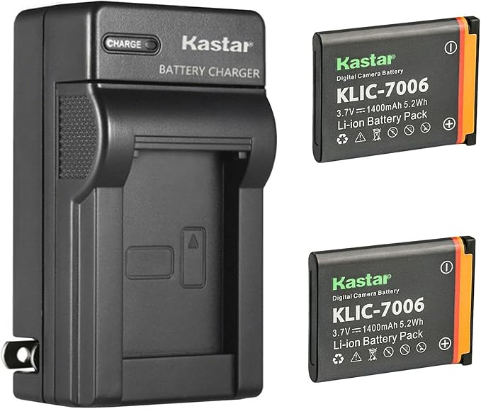 Kastar 2-Pack K7006 Battery and AC Wall Charger Replacement by Kastar