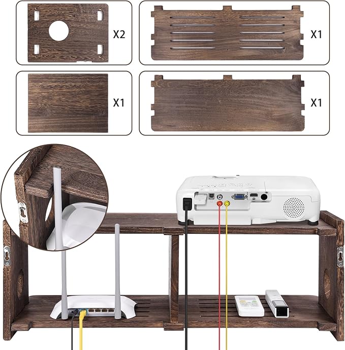Floating Shelves Projector Shelf Rack PlayStation Wall Mount Holder TV Stand - Image 6