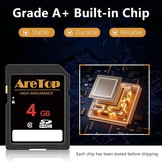 AreTop SD Card 4GB, 5 Pack Class 10 SDHC Memory Card, 5 Pack 4GB Full HD Video - Image 3