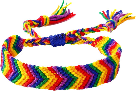 Nanafast Titanium Stainless Steel Rainbow LGBT Pride Bracelet Handmade Braided by Nanafast