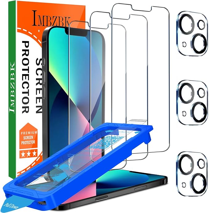 IMBZBK 3 Pack Screen Protector for iPhone 13 Accessories, Case Friendly Film by IMBZBK