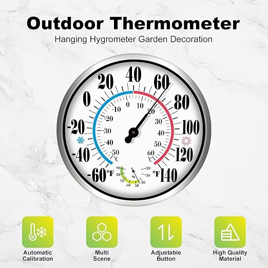 12'' Indoor Outdoor Thermometer Hygrometer - Image 3