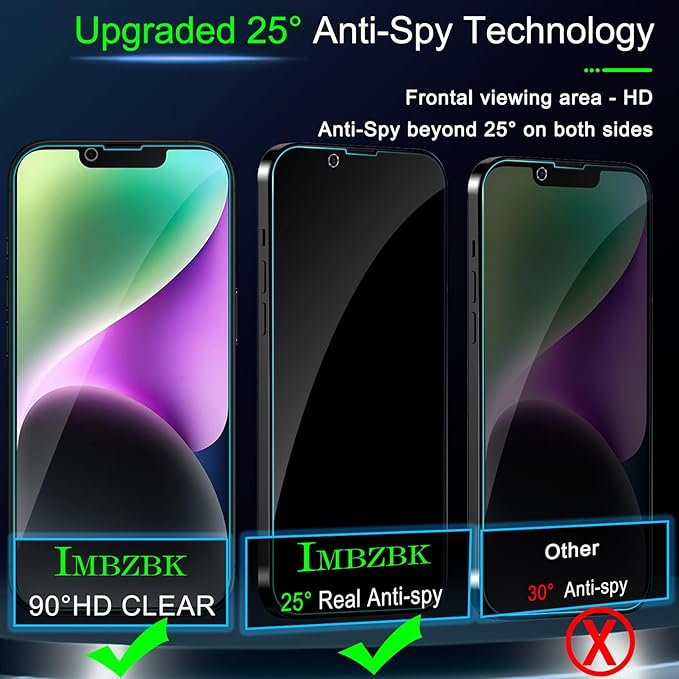 IMBZBK 3 Pack Privacy Screen Protector - Image 2