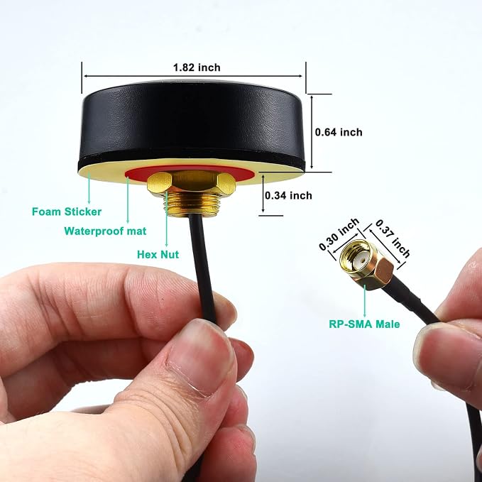 Dual Band 2.4 5.8 GHz WiFi Antenna, 5dBi Mini Omni-Directional RP-SMA Male - Image 5