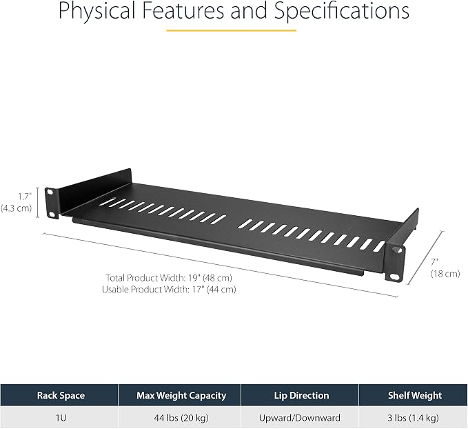StarTech.com 1U Server Rack Shelf - Image 2